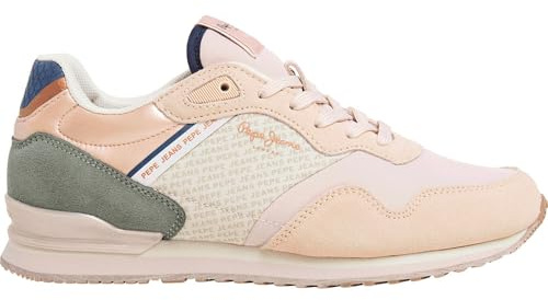 Pepe Jeans Damen London Print W Sneak, Braun, Sandbeige, 3 UK