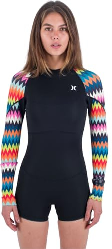 Hurley Womens Advant 2mm Back Zip Shorty Springsuit WSS0013222 - Chevron