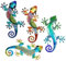WUFGWBD 4 Pieces Wall Gecko Decoration, Garden Fence and Outdoor Wall Art, Colorful Gecko Wall Decor