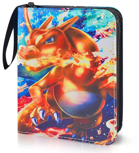 Sammelalbum für Karten, 50 Seiten 400 Taschen Sammelkarten Album,Tragbar Wasserdicht PU Karten Halter,Sammelkartenalben Es ist das Geschenk für Kinder hl400 (5)