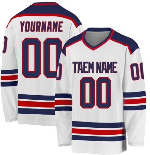 Personalisiertes Hockey-Trikot, gestalten Sie Ihr Hockey-Trikot mit Ihrem Namen/Team/Nummer, Weiß 2, One size