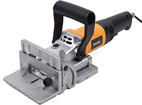 Fresa professionale a tasselli piatti per legno, 760 W, fresatrice per legno, fresatrice per legno, fresatrice per legname 0-90°, regolabile in altezza e altezza, lavorazione del legno, 11600 rpm