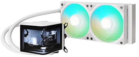 TRYX Panorama ARGB 240 Weiß | 240mm AIO mit 6,5 AMOLED Display für anamorphe 3D-Effekte, Asetek 8. Gen Pumpe, 280W TDP, ARGB-Lüfter - für LGA 1851/1700/1200/115X & AM5/AM4