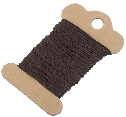 sourcing map Nylon String for Bracelets, 0.8mm Nylon Cord Satin String Beading Elastic String for Window Curtain Blind Bracelets Sewing Necklace Crafts, Brown