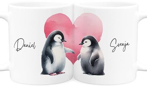 Pärchentassen Partnertassen für Paare personalisiert Tassen 2er Set Partner Geschenk Pärchen Hochzeitsgeschenk Verlobungsgeschenk Kaffeetassen aus Keramik 330 ml