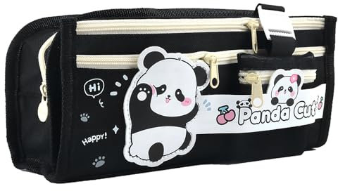 MUNSKT Elegantes, großes Fassungsvermögen Schwarz, Panda, Kawaii, Federmäppchen für die Schule