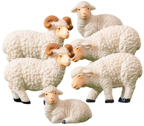 PRETYZOOM 6stücke Teiliges Miniatur Schaf Ziegenfiguren Aus Resin Niedliche Tierornamente Für Mini-Garten Tischdekoration Für Tierliebhaber