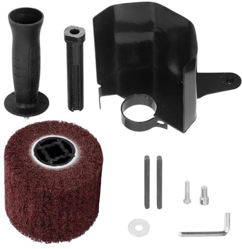 Poliermaschinen Zubehör Set, 120 x 100 mm Schleifwalzen, dicke Schutzhülle zur Stabilisierung, geeignet für Bürstmaschine Holz, Metall und Edelstahl, M14/M10 (Schwarz, Einheitsgröße)