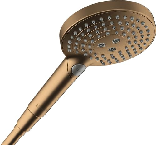 hansgrohe Raindance Select S Duschkopf mit 3 Strahlarten, Brushed Bronze | Handbrause 125 mm, max. 8 l/min (EcoSmart), Select-Taste, einfach zu reinigen (QuickClean), 26515140