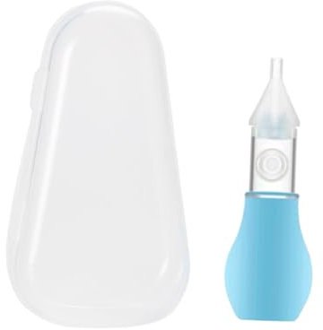 Supvox Babysicherer Nasensauger Aus Weichem Silikon Mit Schutzdüse Einfach Zu Reinigen Saugstarkes Nasenputzgerät Für Neugeborene Und Kleinkinder Inklusive Blauem Aufbewahrungsbox