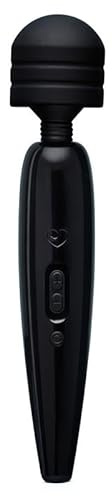 Lovehoney Powerful Multispeed Wand Vibrator Body & Clitoris Massager, Black | Soft Silicone Flexible Head, Ergonomic Handle, Wireless Sex Toy with 12 Speeds, USB Rechargeable for Couples, Women & Men