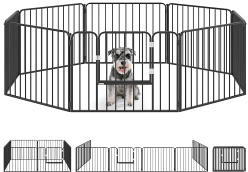 PawHut Robuster Hundelaufstall 60 cm hoch mit Tür für kleine Hunde