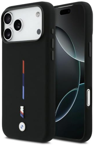 CG MOBILE BMW M Silikon-Dreifarben-Linie kompatibel mit MagSafe-Hülle für iPhone 17 Pro Max (Schwarz)