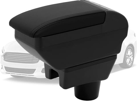 Auto Armlehnenbox für Mitsubishi Mirage Attrage 2014–2023 | Doppelschichtiger Konsolen-Organizer mit Getränkehalter und Ablagefach hinten, verschiebbarer Deckel (32 x 12,5 x 28 cm)