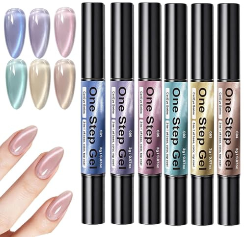 Rotuladores de Pintura para Uñas 6 Piezas Magnético de Larga Duración y | Kit UV Rotulador De Uñas Gel Magnético Para Principiantes Mujeres Adultos Diario Hogar Salón Viajes