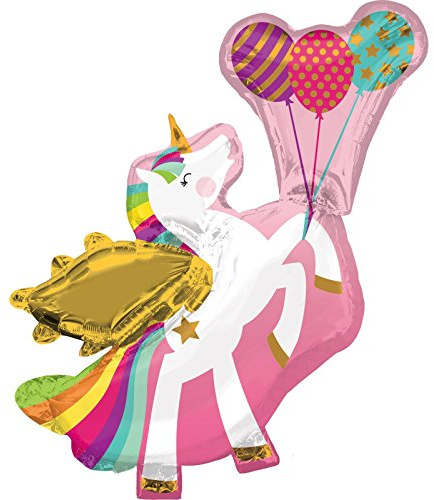 Amscan 3561201 - Winged Unicorn Foil SuperShape Balloon - 34
