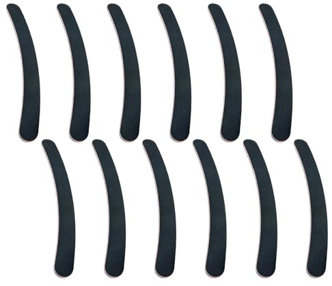 12PCS Black Banana Curved Double Sided Strip Grit Nail File Polish Emery Board Buffering Sanding Art Manicure Buffer Nail Art Tools