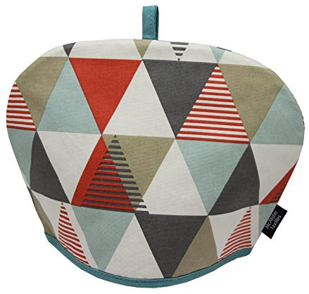 McAlister Textiles Copenhagen Vita | Teekannenwärmer mit geometrischem Muster in Orange | Skandinavischer Stil Deko-Teewärmer aus Baumwolle