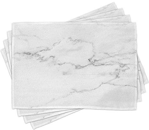 ABAKUHAUS Marbre Lot de Sets de Table en 4 pièces, Organic Mineral, Tissu Lavable pour Salle à Manger et Cuisine, 30 cm x 45 cm, Gris poussière