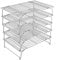 P&P CHEF Kühlgitter, 5-stöckig, Edelstahl, stapelbar, zum Kochen, Braten, Grillen, zusammenklappbar und robust, ofenfest und leicht zu reinigen, 38,1 x 25,4 cm, Silber