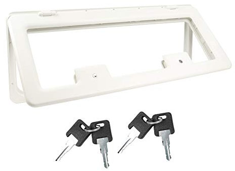Wohnwagen & Wohnmobil Serviceklappe | 3 Größen zur Auswahl | Weiss | inkl Schließung | Staufachklappe (840x345 mm)