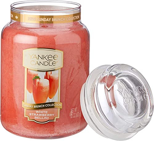 Candle Large Jar White Strawberry Bell
