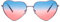 Cheapass Sonnenbrille herzförmiger Rahmen lile Metall Rahmen mit Blau/Rot durchscheinendeb Linsen UV400 geschützt Frauen