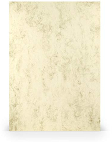PAPERADO 1000x Briefpapier DIN A4 - Chamois Marmora Beige Marmor-Beige Marmoriert 100 g/m² - Papierbögen in 29,7 x 21 cm zum Basteln & Drucken