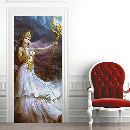 YANCONG Stickers 3D Porte Déesse Grecque Abstraite Poster Mural Papier Peint De Photo 77X200Cm