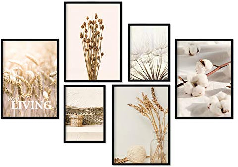 Premium Poster Set | Deko Bilder Wohnzimmer Modern | Schlafzimmer Bild für die Wand | (Living, A4 | A5)