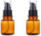 2PCS 80ML/2.7OZ Amber Plastic Empty Pump Bottles Refillable Cosmetic Remover Oil Container Makeup Sample Case Storage Reusable Facial Care Vessel Emulsion Dispenser for Emulsion Essence Body Wash