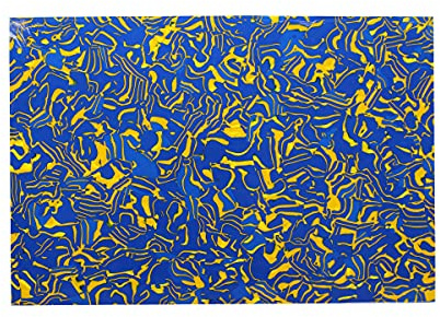 FLEOR Schlagbrett Material Blank Gitarre Kratzplatte Blatt Rechteckig 11 * 17 Zoll DIY Custom für ST o TL Bass E-Gitarrenschutz, 4-lagig, Blau-gelbe Schale
