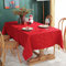 Christmas Tablecloth Rectangle, Jacquard Table Cloth Spillproof and Wrinkle Resistant with Christmas Tree Patterns for Dining Room & Holiday Decoration (Red, Oblong, 132 x 178 cm (4-6 Seats))