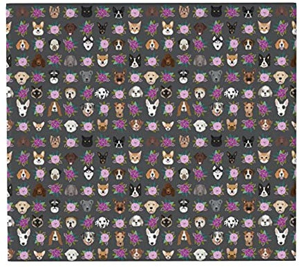 Geschirr-Trocknungsmatten, Hunde und Katzen Köpfe Blumen Pet Lover Muster Holzkohle absorbierende Geschirr-Abtropf-Matte Sink Mat Pad 41X46 cm