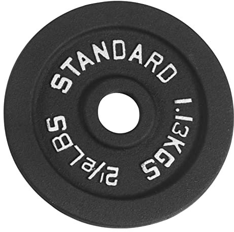 Fitvids Cast Iron Plate Weight Plate for Strength Training and Weightlifting, 1-Inch Center (Standard), 2.5LB (Single)