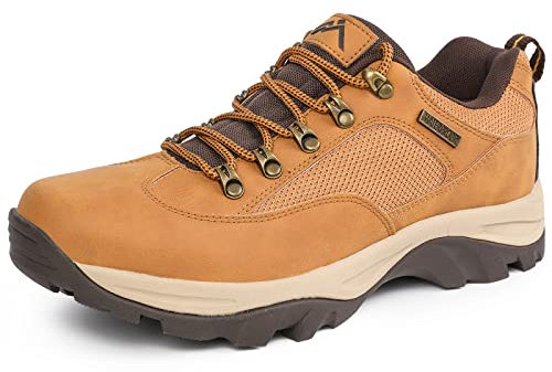 CC-Los Wanderschuhe Herren Wasserdicht Wanderhalbschuhe rutschfest Trekkingschuhe für alle Wetterbedingungen Outdoor Gelb Größe 48 EU