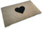 Black Ginger Large, Thick, Decorative, Patterned Coir Door Mats with Nature Designs (Grey Heart)