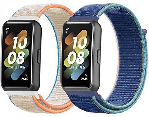 Keecuty Nylon Bracelet Compatible avec Huawei Band 7, Bracelet pour Huawei Band 7 Souple Réglable Sport Respirant Bracelet pour Huawei Band 7, Remplacement Band Compatible avec Honor Band 7