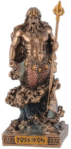 Miniatur Figur Griechischer Gott Poseidon- bronzefarben handbemalt by Veronese