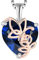 YL Collier Rosé Cœur Argent 925 taillé Septembre Pierres de Naissance Saphir Rosé Pendentif pour Femme