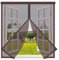 Zanzariera Magnetica Finestra 140x140cm,Tenda Zanzariera Magnetica Anti Zanzare Insetti Chiusura Automatica,Rete Superfine Autoadescante per Porte e Finestre,Marrone