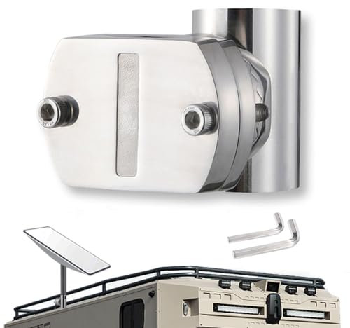 Sactulaz for Starlink Rv Ladder Mount,Starlink Rv Mount Base,StarLink Pole mounts to Clamp1.25-2inch O,D. Rail for Car Vehicle roof Rack Yacht Marine SailingBoat Railing StarLink Gen2 Pipe Adapter