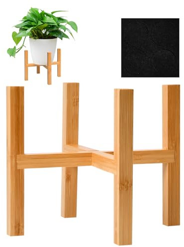 1 Pezzo Portavasi Piante, Stand di Piante in Legno, Supporto per Piante in Bambù, Flower Stand per Interni ed Esterni, Adatto per Vasi Fino a 16 CM, per Decorare Il Soggiorno del Balcone del Giardino