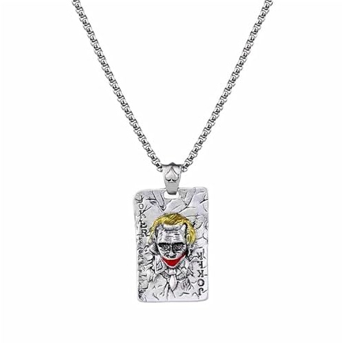 GleaMora Joker Halskette Männer Titan Stahl Halskette Personalisiert Valentinstag Freizeit Urlaub Hip Hop Licht Luxus Geburtstag Geschenk