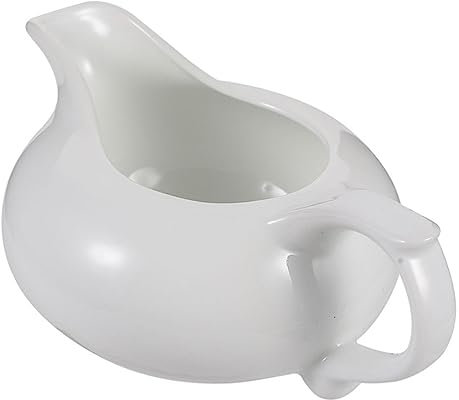LABRIMP Sauce Bucket Creamer with Handle Salt Container Sauce Pitcher Gravy Container Milk Container Porcelain Pitcher Teasmade Gravy Serving Boat Jugs White Condiment Ceramics Sauce Boat