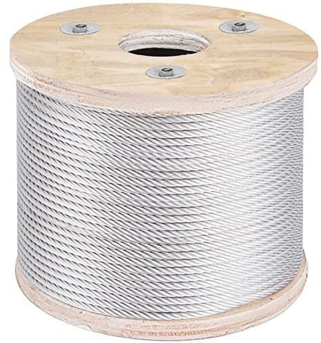 VEVOR - Cable de alambre diámetro 3/16 4,8 mm cable de acero inoxidable 304 longitud 250 pies 76 m 7x19 cable para bricolaje, barandilla, balaustrada, tendedero de ropa, rampa de escalera, valla de