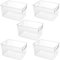 JEUIHAU 5 PCS Clear Fridge Organisers, 24.8 x 17.2 x 14 Cm Plastic Fridge Storage Containers , Refrigerator Food Storage Box, Freezer Organiser Box for Fruits, Snacks, Cans