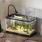 Mini Acquario Di Vetro Completo, Acquario Aqua Con Led E Filtro,Small Jar Fish Starter Kit, Kit Iniziale Per Acquario Piccolo, Acquario Da Tavolo Per Pesci Betta, Pesci Rossi