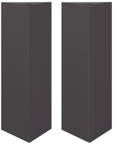 vidaXL Jardineras Triangulares 2 uds Acero Negro 30x26x75 cm, macetero, Jardinera de Exterior, Jardinera de jardín, maceteros, Jardinera de Patio