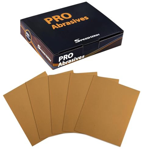 SPEEDWOX 1/4 Sheet Sandpaper Sheets 25PCS Premium Sand Paper 500 Grit Sanding Sheets 5.5 x 4.5 Sandpaper for Wood Metal Automotive Furniture Woodworking Clip-On, Hand Sanding Blocks